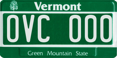 VT license plate OVC000