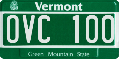 VT license plate OVC100