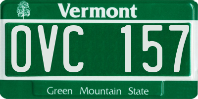 VT license plate OVC157