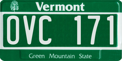 VT license plate OVC171