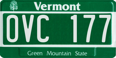 VT license plate OVC177