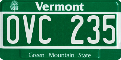 VT license plate OVC235