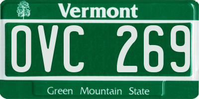 VT license plate OVC269
