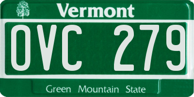 VT license plate OVC279