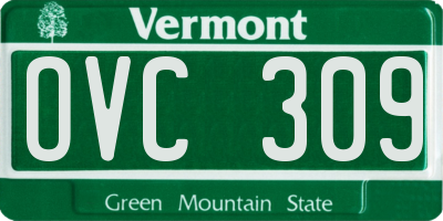 VT license plate OVC309