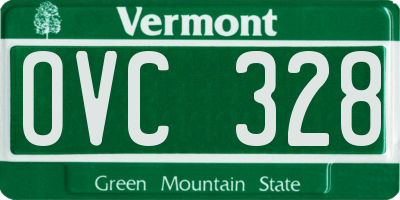 VT license plate OVC328
