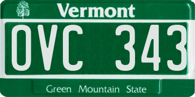 VT license plate OVC343