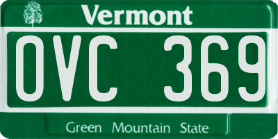 VT license plate OVC369