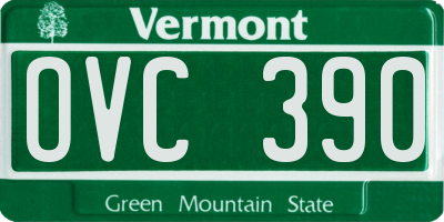 VT license plate OVC390