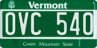 VT license plate OVC540