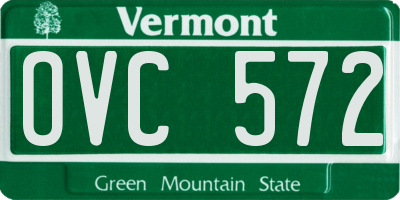 VT license plate OVC572