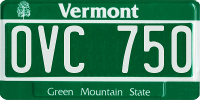 VT license plate OVC750