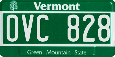 VT license plate OVC828