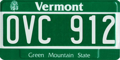 VT license plate OVC912