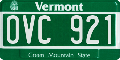 VT license plate OVC921