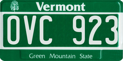 VT license plate OVC923