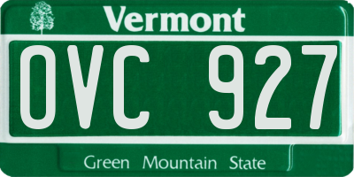 VT license plate OVC927