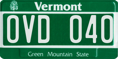 VT license plate OVD040