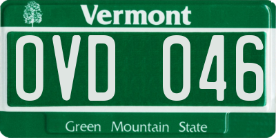 VT license plate OVD046