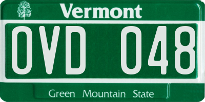 VT license plate OVD048