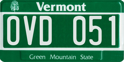 VT license plate OVD051