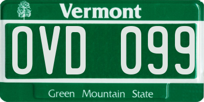 VT license plate OVD099