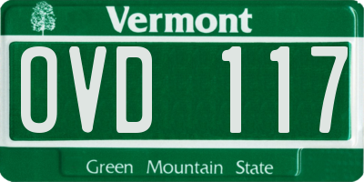VT license plate OVD117