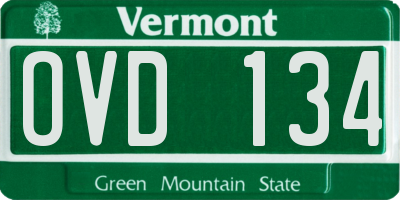 VT license plate OVD134