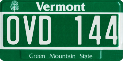 VT license plate OVD144