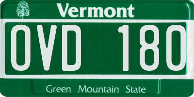 VT license plate OVD180