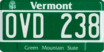 VT license plate OVD238