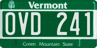 VT license plate OVD241