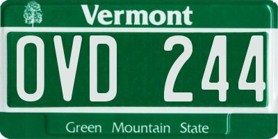 VT license plate OVD244