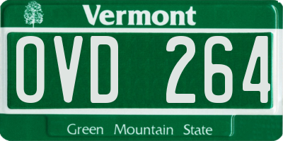 VT license plate OVD264