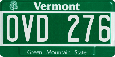 VT license plate OVD276