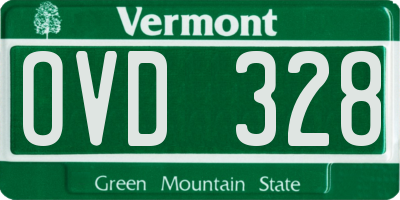 VT license plate OVD328