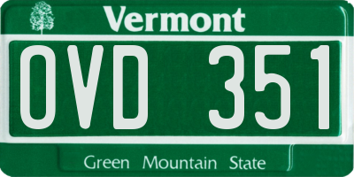 VT license plate OVD351