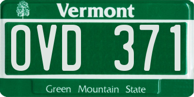 VT license plate OVD371