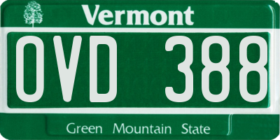 VT license plate OVD388