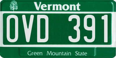 VT license plate OVD391