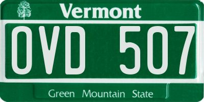 VT license plate OVD507