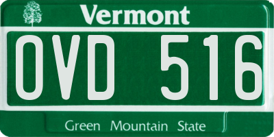VT license plate OVD516