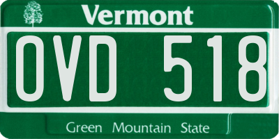 VT license plate OVD518