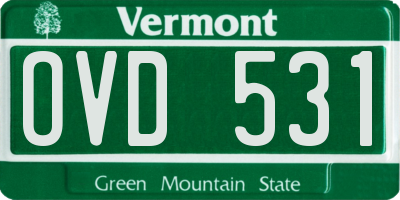 VT license plate OVD531