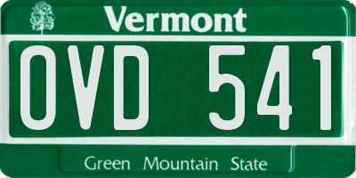 VT license plate OVD541