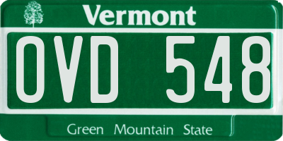 VT license plate OVD548