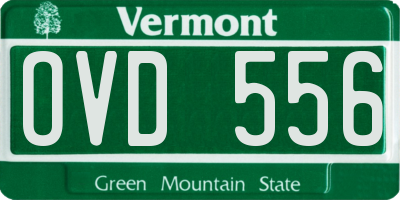 VT license plate OVD556