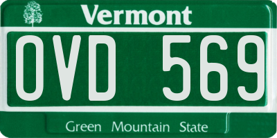 VT license plate OVD569