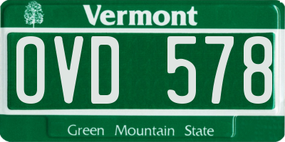 VT license plate OVD578