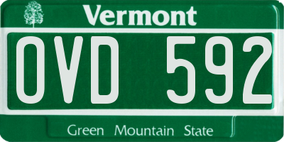 VT license plate OVD592